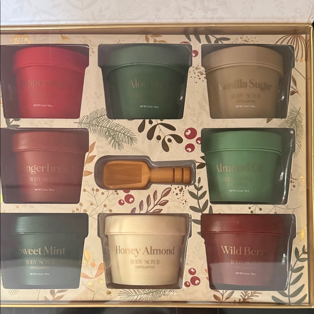 Assorted Body Scrub Set - Red, Green, Cream